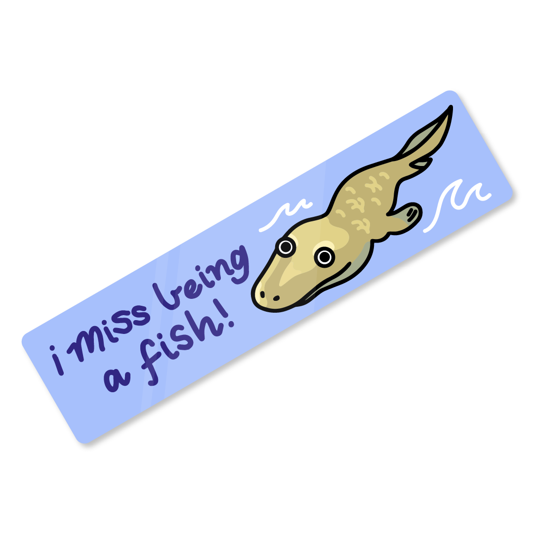 'I Miss Being A Fish' Tiktaalik Bumper Sticker