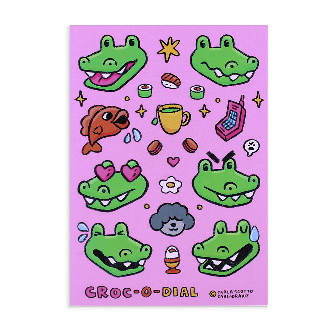 Croc-0-Dial - Washi Sticker Sheet