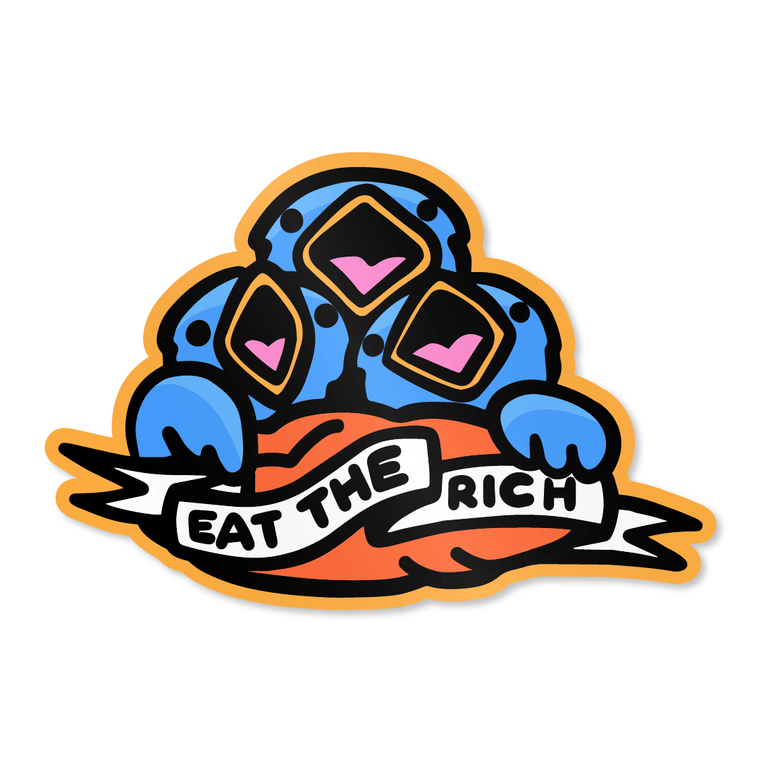 'Baby Birds Eat The Rich' - Vinyl Sticker