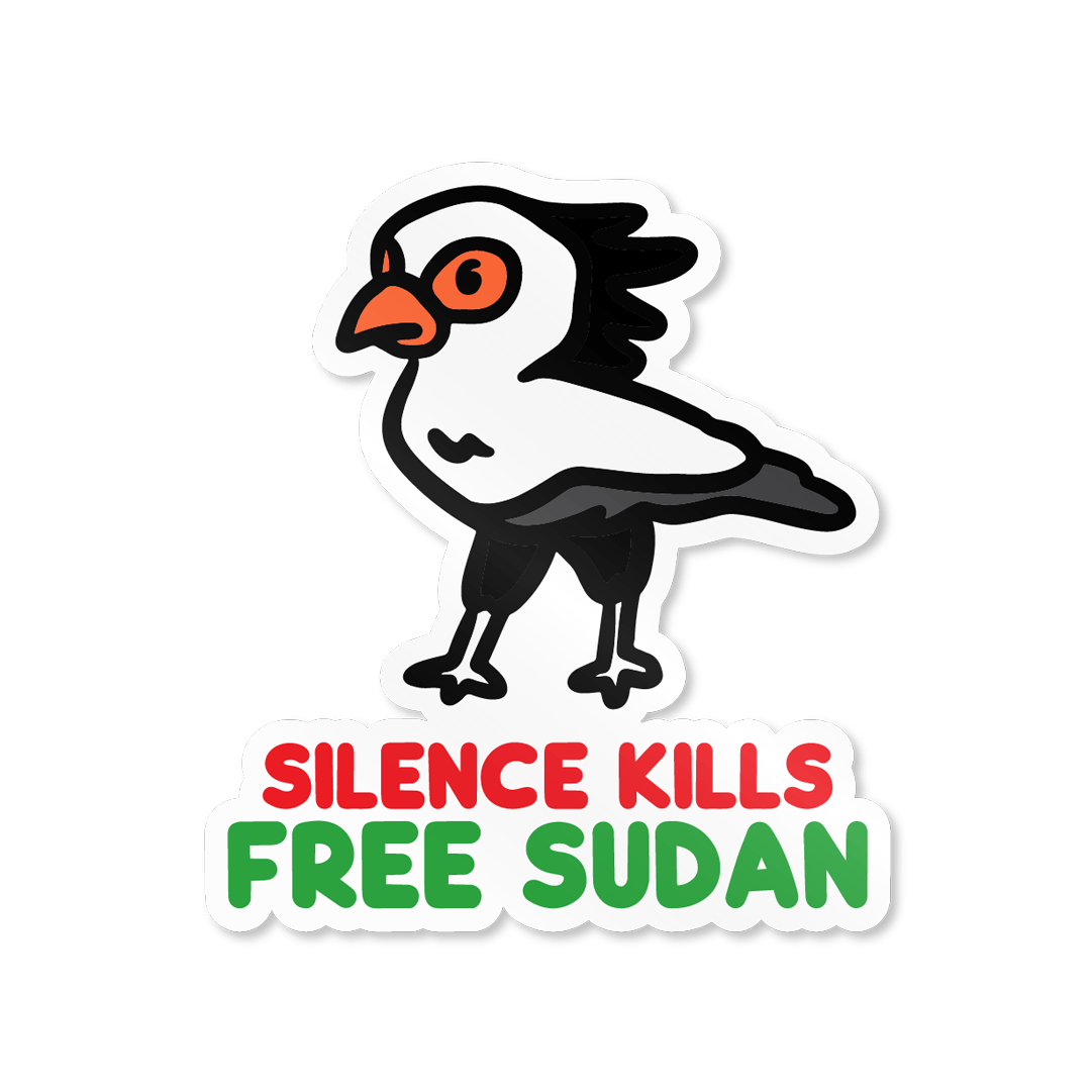 'Silence Kills, Free Sudan' - Vinyl Sticker