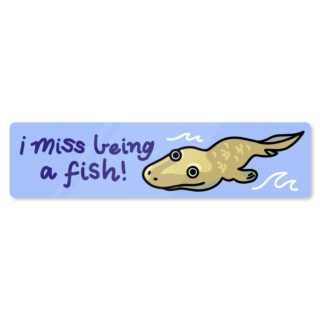 'I Miss Being A Fish' Tiktaalik Bumper Sticker